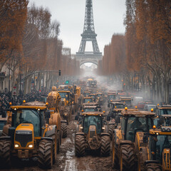 Tractor Protest Causes Traffic Jam: Agricultural Workers Rally Against Tax Hikes, Legal Changes, and Benefit Cuts