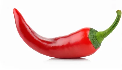 Outdoor kussens Red hot chili pepper isolated on white background , generated by AI © tino
