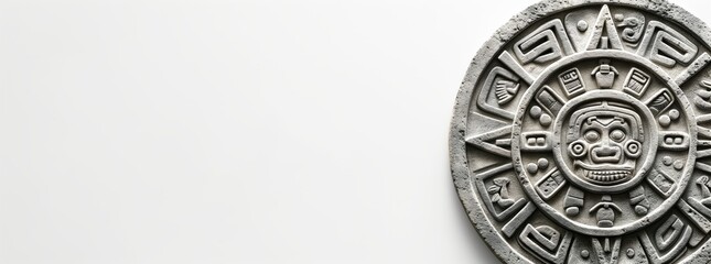 Fototapeta premium Stone carved with Mayan art