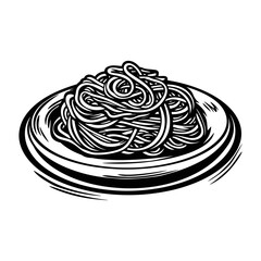 Italian pasta plate, vector illustration.