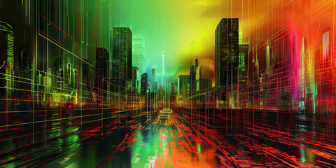 Cyberpunk Cityscape: A Dystopian Fusion of Cybernetics and Urban Landscapes in the Future