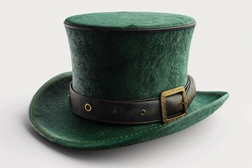 Naklejka premium St. Patrick's Day Hat: A Green Top Hat with Gold Accents Generative AI