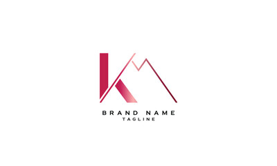 KM, MK, Abstract initial monogram letter alphabet logo design
