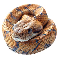 Fototapeta premium Skin Snake Isolated On White Background, Illustrations Images