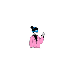 vector of people using VR virtual