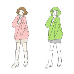 おしゃれな女性のイラスト
