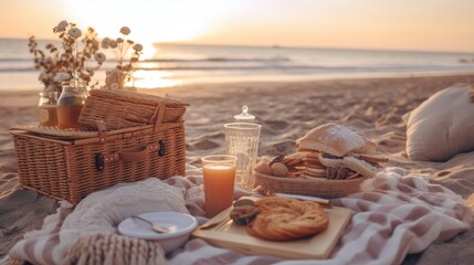 Fototapeta premium breakfast on the beach