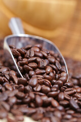 coffee beans on the wooden table