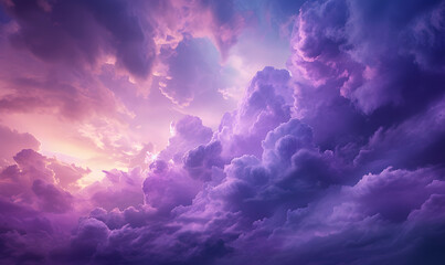 Fototapeta premium purple clouds in the sky, Generative AI 