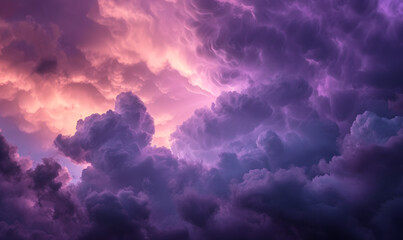 purple clouds in the sky, Generative AI  - obrazy, fototapety, plakaty