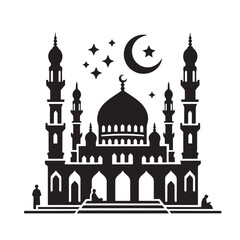 Ramadan vibes sillhouette vector illustration
