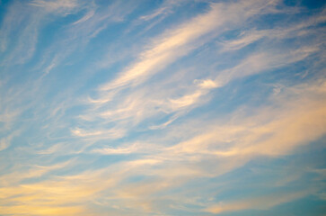 Blue sky with numerous white clouds