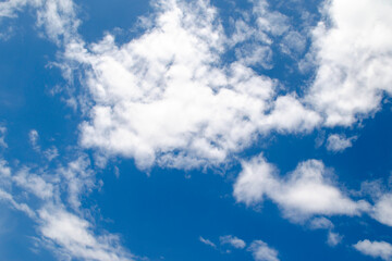 Blue sky with numerous white clouds