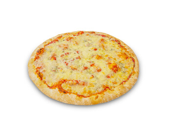 pizza, food, cheese, isolated, italian, mozzarella, tomato, dinner, meal, snack, crust, baked, white, pepper, pepperoni, ham, tasty, salami, lunch, delicious, dough, fast food, isolated background
