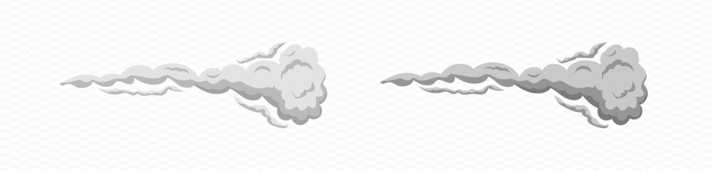 Smoke cartoon vector wind puff . Comic smoke speed puff
