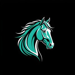 Obraz na płótnie Canvas Flat Vector Horse Logo Design