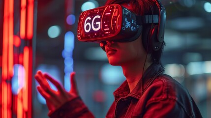 Expérience VR Futuriste avec 6G - Cyberpunk