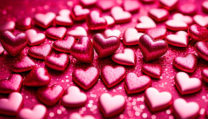 pink and red glitter love hearts wallpaper