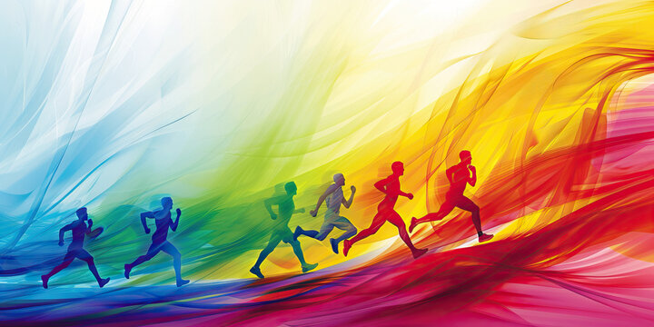 Olympic Spirit: A Dynamic Display of Athletes Competing in the Spirit of the Games, Showcasing Unity, Friendship, and Excellence in Athletic Endeavors