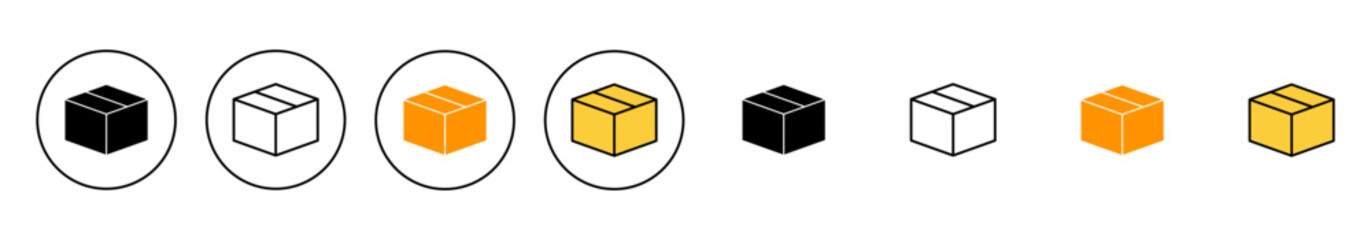 Box icon set vector. box sign and symbol, parcel, package