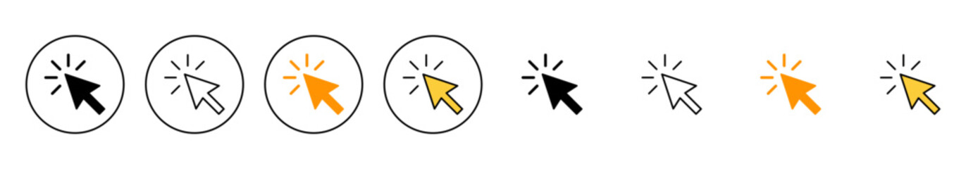 Click icon set vector. pointer arrow sign and symbol. cursor icon