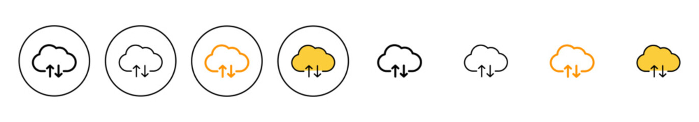Cloud icon set vector. cloud sign and symbol