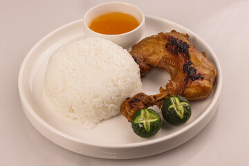 Chicken Inasal is a Filipino Style BBQ Chicken from the Western Visayas Region of the Philippines, Served with Rice.