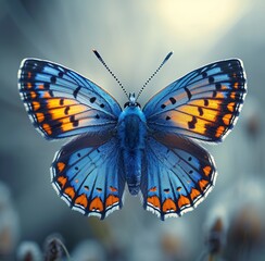 Fly High with the Blue Butterfly: A Stunning Sight for the Month of May Generative AI