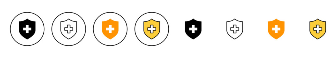 Health insurance icon set vector. Insurance document sign and symbol