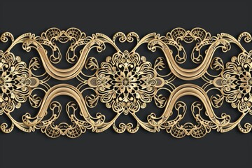 Shimmering Gold Lace on a Black Background