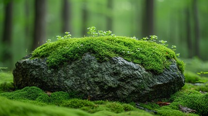 A Rocky Mossy Paradise: A Glimpse into the World of Mosses and Lichens Generative AI