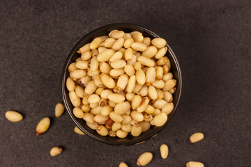 Roasted Pine Nuts in a Bowl.