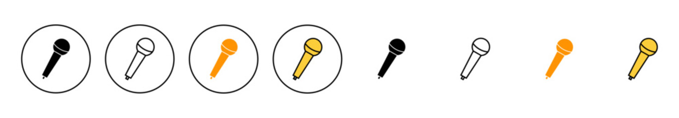 Microphone icon set vector. karaoke sign and symbol