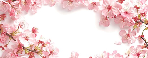 Obraz premium pink flowers border