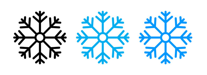 Frost Vector Icon Set. Winter Snowflake Crystal Vector Symbol for UI Design.