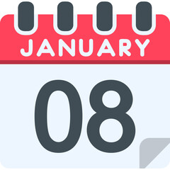 8 January Vector Icon Design
