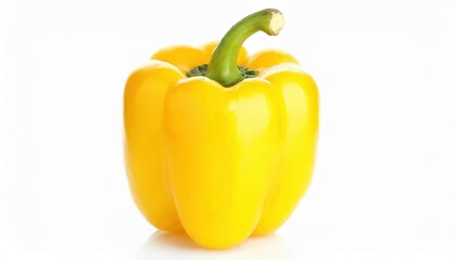Ripe yellow bell pepper isolated on white background