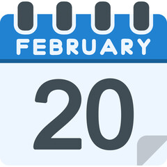 20 February Vector Icon Design