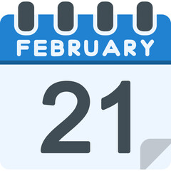 21 February Vector Icon Design
