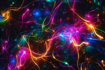 Array of LED Lights Illuminating a Dim Room