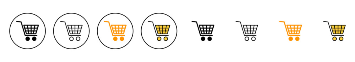 Shopping icon set vector. Shopping cart sign and symbol. Trolley icon
