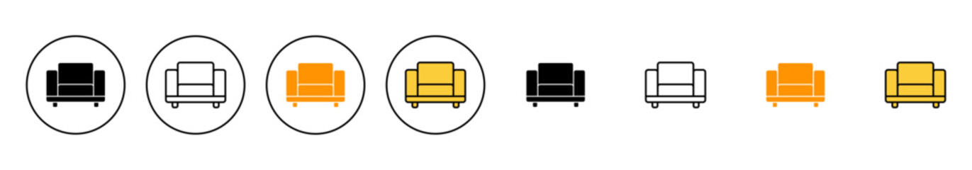 Sofa icon set vector. sofa sign and symbol. furniture icon