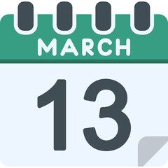 13 March Vector Icon Design