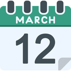 12 March Vector Icon Design