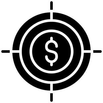 black dollar sign target icon