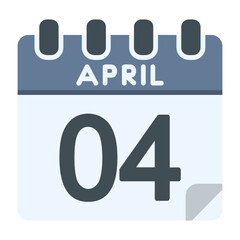4 April Vector Icon Design