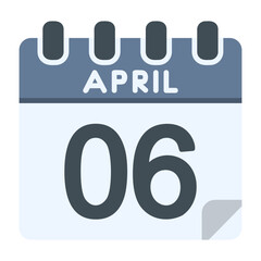 6 April Vector Icon Design