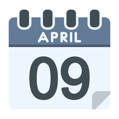 9 April Vector Icon Design