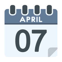 7 April Vector Icon Design