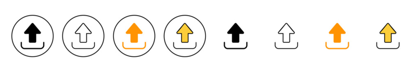 Upload icon set vector. load data sign and symbol